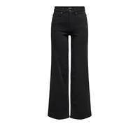 ONLY Jean à Jambe Large ONLMADISON Taille Haute Wide Leg Fit Jeans Black Denim L 34 Black Denim L / L34