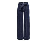 ONLY Jean à Jambe Large ONLMADISON Taille Haute Wide Leg Fit Jeans Dark Blue Denim L 34 Dark Blue Denim L / L34