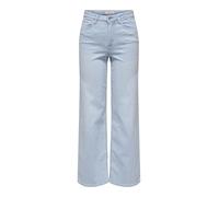 ONLY Jean à Jambe Large ONLMADISON Taille Haute Wide Leg Fit Jeans Light Blue Bleached Denim L 32 Light Blue Bleached Denim L / L32