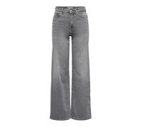 ONLY Jean à Jambe Large ONLMADISON Taille Haute Wide Leg Fit Jeans Light Grey Denim L 32 Light Grey Denim L / L32