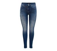 Only – Jean femme Onlblush Life Mid Sk Ank Raw Rea811 Noos – Denim bleu foncé – Taille XS (30L EU)