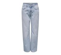 ONLY Jean Coupe Droite ONLELLA Taille Moyenne Straight Fit Jeans Light Blue Denim M 30 Light Blue Denim M / L30
