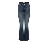 ONLY Onlblush Icon Coin Mid FL DNM Cro300noos Jeans, Blue Black Denim, L / 32L Femme
