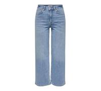 Only Jean Femme à Jambe Large ONLMADISON - Taille Haute - Coupe Large, Bleu Jeans Clair, XL / 32L