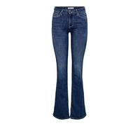 ONLY Jean Flared ONLANN Taille Moyenne Flared Fit Jeans Dark Blue Denim XL 32 Dark Blue Denim XL / L32