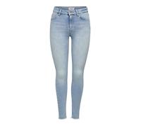 ONLY Femme Onlblush Mid Sk Ank Raw Jns Rea306 Noos Jeans, Light Blue Denim, M / 34L EU