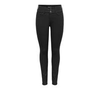ONLY Onlhella Hw Anemone Coated Skinny DNM, Noir, M / 34L Femmes