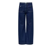 Only Pantalon pour femme Onlmadeline Hw Wid Pocket DNM Gua113 – Bleu foncé Denim XS/30L