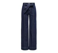 ONLY Jean à Jambe Large ONLMADISON Taille Haute Wide Leg Fit Jeans Dark Blue Denim S 34 Dark Blue Denim S / L34