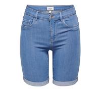 Only Onlrain Life Mid Long DNM Noos Short en Jean pour Femme, Bleu Jeans Clair, S