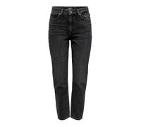 ONLY Jeans Onlemily pour Femme, Coupe Droite, Taille Haute, Coupe Droite, Jean Noir, 25W / 32L