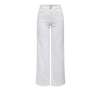 Only Jeans ONLMADISON pour Femme à Jambes Larges - Taille Haute - Coupe Large, Blanc., L / 32L