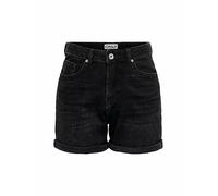 Only Short en jean ONLJOSEPHINE stretch, coupe normale, passants de ceinture, noir délavé, M