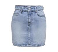 ONLY Jupe en Jean Femme avec Bouton et Passants pour Ceinture, Design Classique, Couleurs:Bleu-Clair, Taille:XS