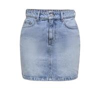 ONLY Jupe en Jean Femme avec Bouton et Passants pour Ceinture, Design Classique, Couleurs:Bleu-Clair, Taille:XL