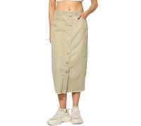 ONLY - Jupe Longue en Coton Beige en Jean fermée par des Boutons à Coupe ajustée - Taille M