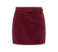 ONLY Hw Belt Cord Skirt CC PNT Onlnessa Jupe en Velours côtelé avec Ceinture, Bordeaux, XL Femmes