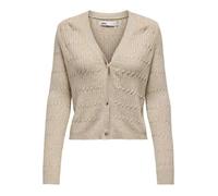 Only Katia Gilet cardigan femme beige col V boutonné - maille douce 50% viscose S