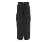 ONLY Kogharmony Wide Crgo Carrot Azg659 Noos Pantalon, Noir délavé, 158 Fille