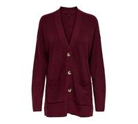 ONLY Loose Onlibi Ls Rib Cardigan Ample CC KNT, Bordeaux, S Femme