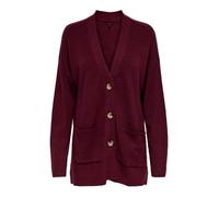 ONLY Loose Onlibi Ls Rib Cardigan Ample CC KNT, Bordeaux, S Femme