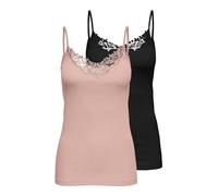 ONLY Lot de 2 débardeurs sans manches pour femme, Noir 22, XS