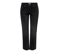 ONLY Low Waist Straight Onllopez Tai435 Taille Basse Droite DNM, Noir délavé, 32W / 30L Femmes