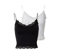 ONLY Maillot de corps 'ONLVicky' noir / blanc, Taille L-XL