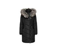ONLY Manteau à capuche Onlnewlinette pour femme, Noir/Détails : fourrure noire, XS