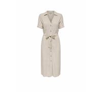 ONLY ONLSIESTA SS Lin BL Shirt Dress PNT Noos Femme Robe mi-Longue Beige M 80% Viscose, 20% Lin