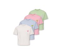 Only Mini T-Shirt 'KMG Solei' bleu clair / vert pastel / rose / blanc, Taille 92