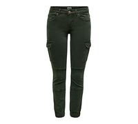 ONLY Missouri Pantalon Cargo Skinny avec Manchette Cheville, Colophane, 42W / 32L