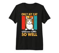 Only My Cat Knows Me So Well Vintage Aegean Cat Lover T-Shirt Haut de Gamme