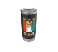 Only My Cat Knows Me So Well Vintage Cornish Rex Cats Gobelet isotherme en acier inoxydable double paroi