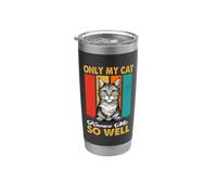 Only My Cat Knows Me So Well Vintage Pixiebob Cats Lover Gobelet isotherme en acier inoxydable double paroi