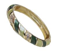 Only My Live Home Bracelet jonc rayé en émail cloisonné coloré pour femme - Bracelet à charnière en strass - Bijoux artisanaux traditionnels chinois, Inner Diameter 2.28 inch wide 0.39 inch about