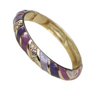 Only My Live Home Bracelet jonc rayé en émail cloisonné coloré pour femme - Bracelet à charnière en strass - Bijoux artisanaux traditionnels chinois, Inner Diameter 2.28 inch wide 0.39 inch about