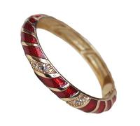 Only My Live Home Bracelets à charnière en émail cloisonné arc-en-ciel rayé strass pour femme, bracelets chinois ICH faits à la main, bijoux à charnière, cadeaux, Diameter 2.36 inch wide 0.5 inch