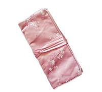 Only My Live Home Jade Sac à bijoux de voyage 3 pochettes de rangement pliables en brocart de soie et brocart de soie Rose