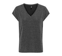 ONLY Neck Glitter Top Box JRS Onlcarol S/S Haut à Paillettes avec col en V, Noir, XS Femmes