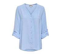ONLY Neck Ls Onljana Mette Noos WVN T-Shirt à col en V, Chambray Blue, L Femmes