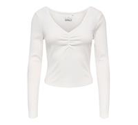 ONLY Neck Onlbetty Life L/S Scallop Col en V CC JRS, Cloud Dancer, M Femmes