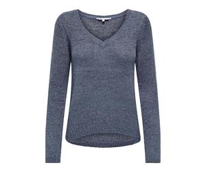 ONLY Neck Onlgeena L/S Col en V KNT Noos, Bleu foncé, M Femme