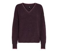 ONLY Neck Onlhavanna Ls Rib Col en V KNT, Vin, L Femme