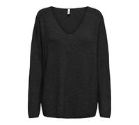 ONLY Neck Onlibi Ls Rib Loose Col en V CC KNT, Noir, M Femme