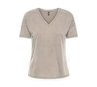 ONLY Neck Top JRS Onlfree Life S/S Stitch Haut à col en V, Pumice Stone, S Femmes