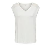 ONLY Neck Top JRS Onljojo S/S Haut à col en V, Cloud Dancer, XS Femmes