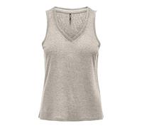 ONLY Neck Top JRS Onlpenny S/L Haut à col en V, Doublure argentée, M Femmes