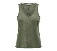 ONLY Neck Top JRS Onlpenny S/L Haut à col en V, Vert Ivy, XL Femmes