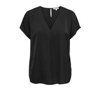ONLY Neck Top WVN Onllucy Life SS Haut en Satin à col en V, Noir, XL Femmes